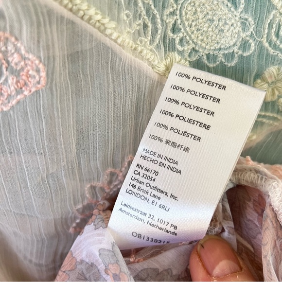 FREE PEOPLE X REVOLVE Bloomfield Patched SHEER EMBROIDERED Top SIZE LARGE EUC - Picture 9 of 12